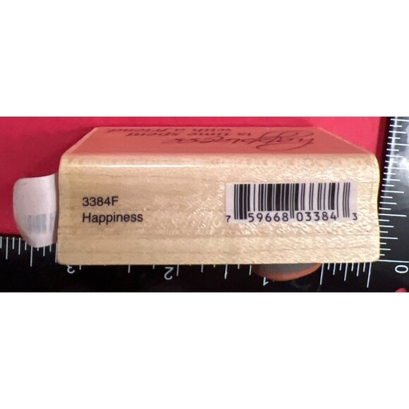 Penny Black Wood Mounted Rubber Stamp Happiness Is Time Spent W/ A Friend 3384F - Picture 4 of 5